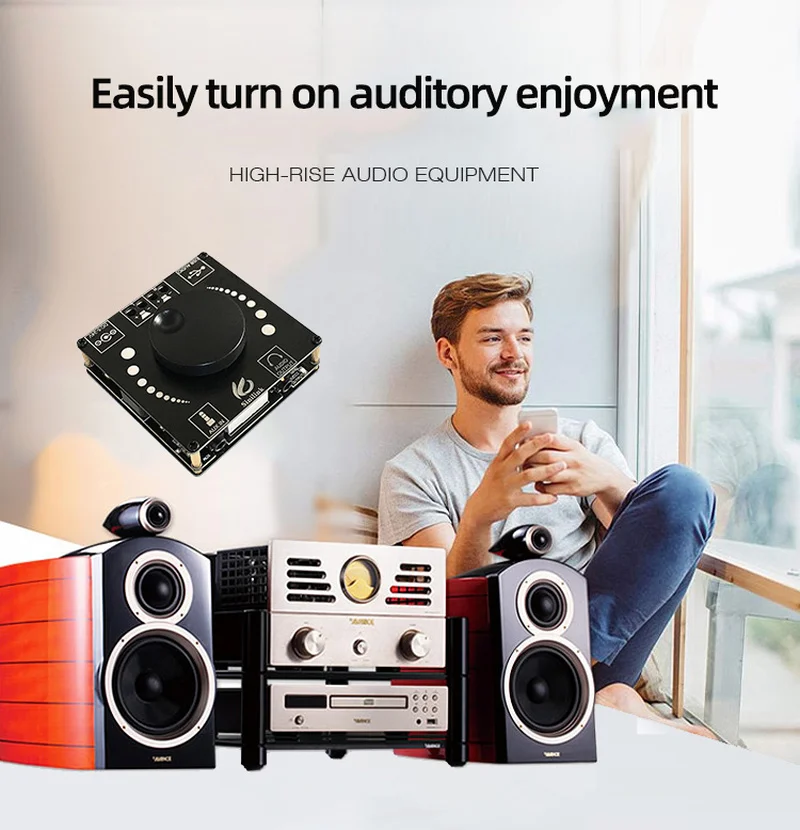 Цифровой усилитель мощности AP50H беспроводной аудио TPA3116D2 Hi-Fi Bluetooth 3 5 | Электроника