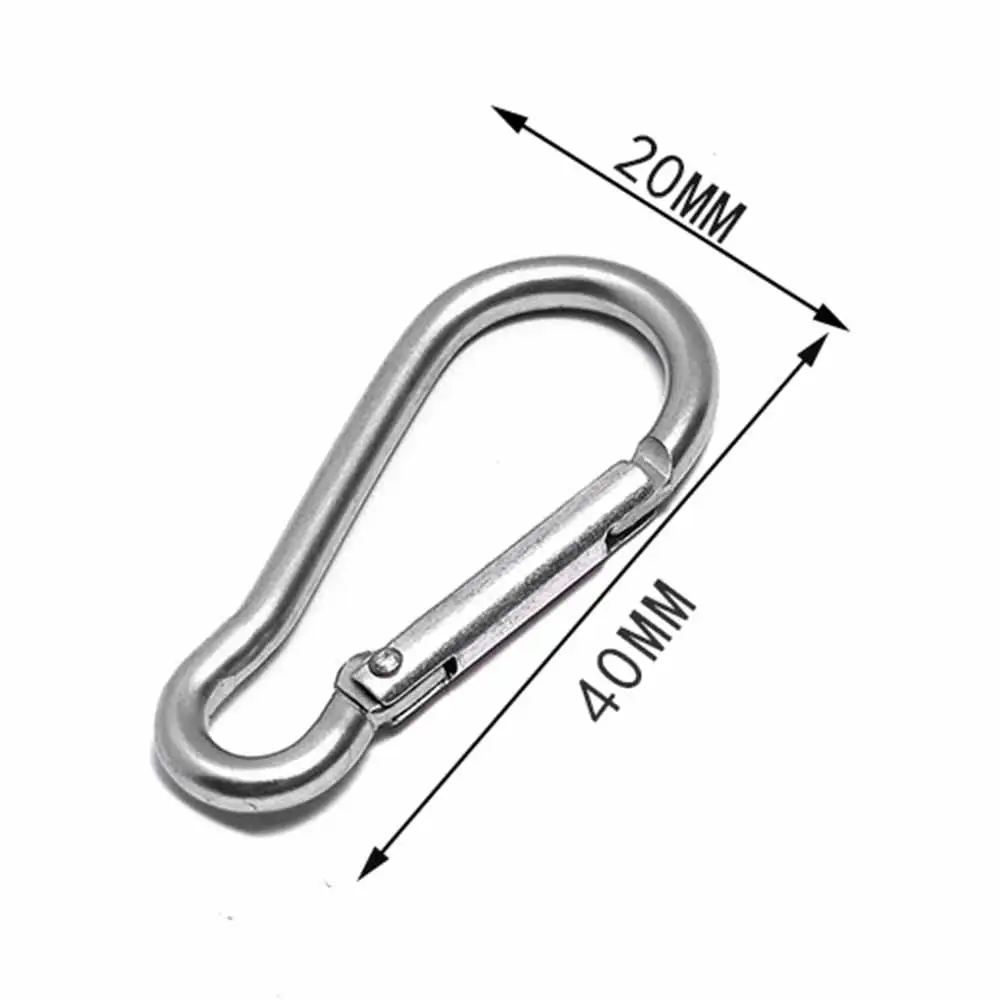 

20Pcs Mini Silver Aluminum Spring Snap Hook Carabiner Keychain EDC Survival Outdoor Camping Climbing Tools Size 40*20*3.6mm