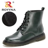 royyna 2022 new designers plush ankle boots women winter high top warm snow boots woman platform chunky british boots feminimo