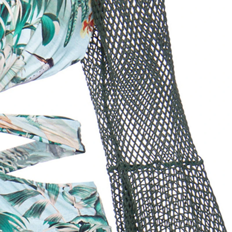 Сексуальный купальник с длинным рукавом бразильский женский слитный принтом