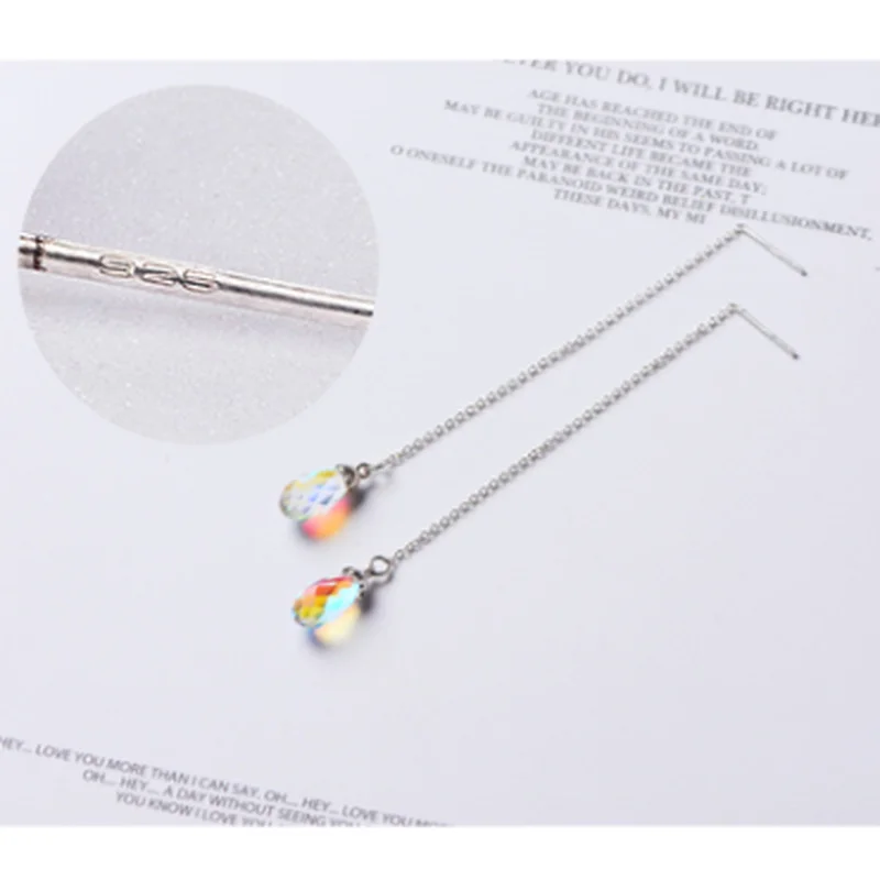 

Glass Jewelry Drop Shape Three-piece Suit Gift Necklace Color Prism