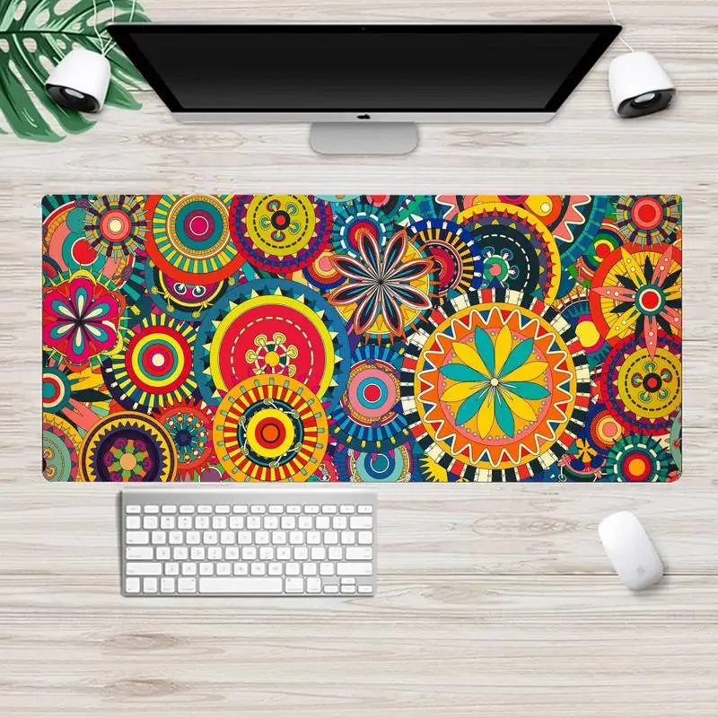 

Hippy Hippie Psychedelic Art Peace Gaming Mice Mousepad XL Large Gamer Keyboard PC Desk Mat Takuo Computer Tablet Mouse mat
