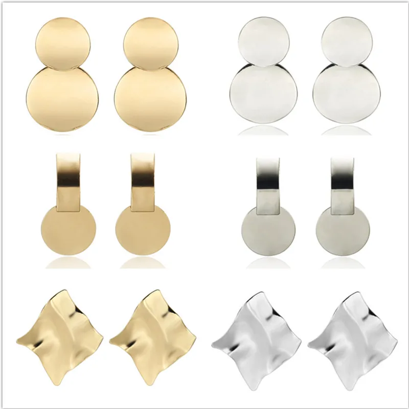 Модные серьги с 2020 большой геометрический круглые для женщин свисающие Висячие в