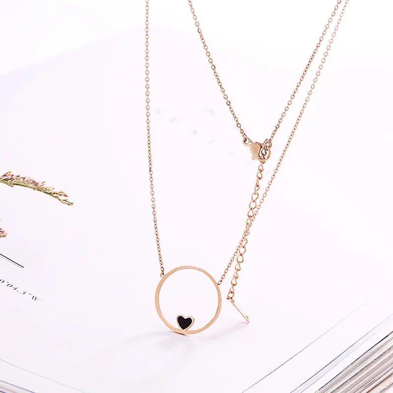 Ожерелье TSHOU191 из титановой стали Женская цепочка до ключиц не выцветающая