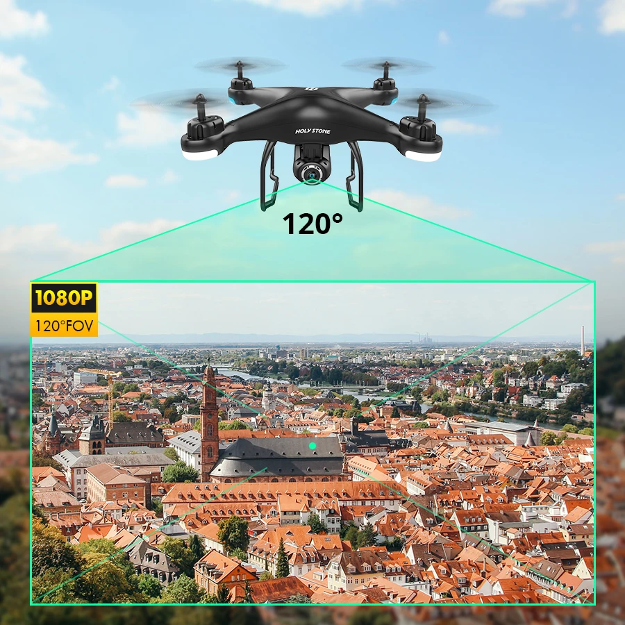 Holy Stone HS120D gps Дрон FPV Wifi видео в реальном времени 1080P HD камера Дрон 18 мин Время полета 2 батареи RC вертолет Квадрокоптер