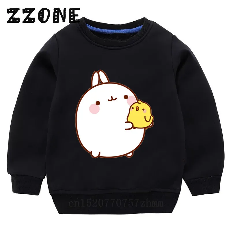 Детские толстовки с кроликом из мультфильма Molang and Piupiu детские хлопковый пуловер
