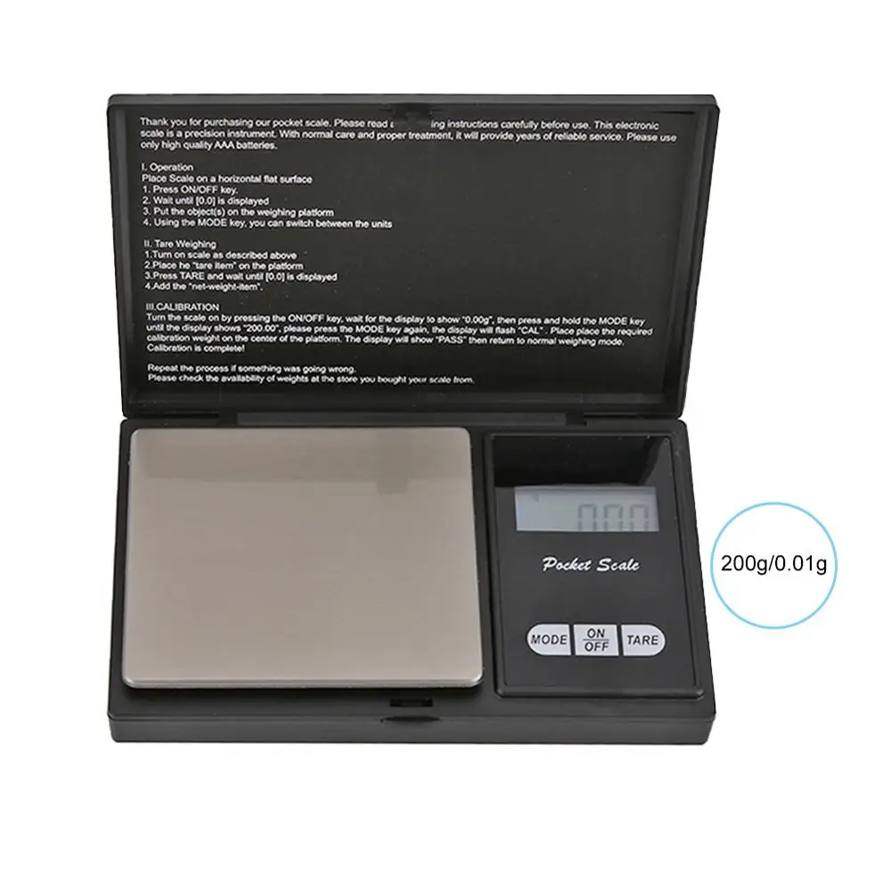 200g 0.01g 200/300/500/1000g 0,01/0,1 г Высокая точность ЖК-дисплей цифровой Дисплей Карманные электронные весы мини-электронная шкала для Кухня ювелирные изделия наркотиков - Цвет: 200g 0.01g