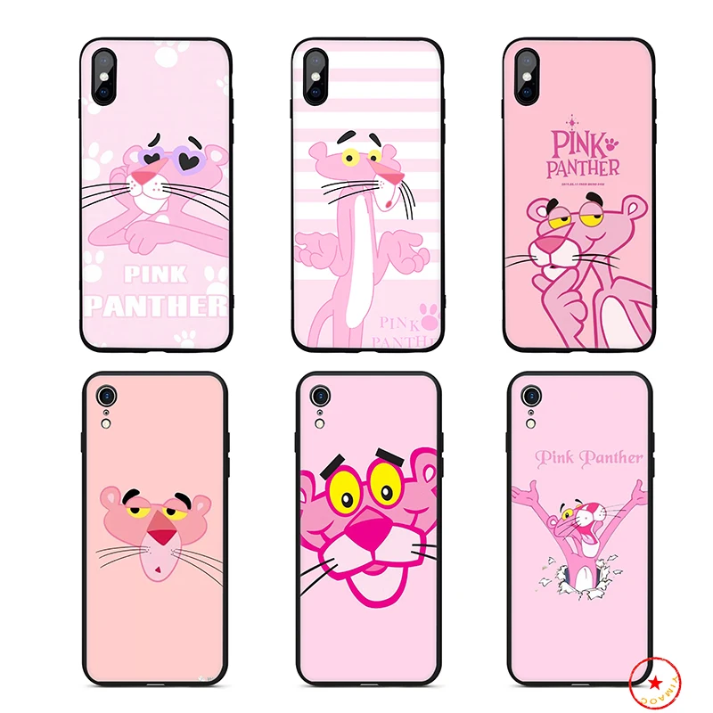 Розовый пантера Мягкий силиконовый чехол для телефона iPhone 11 Pro Xs Max X или 10 8 7 6S Plus 5