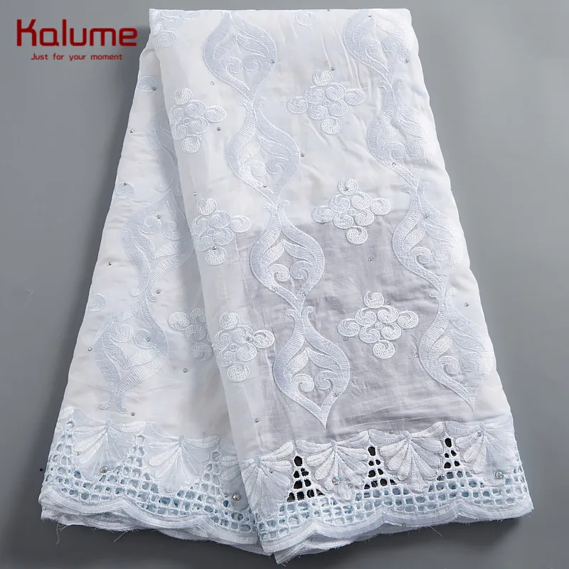 

Kalume African Lace Fabric 2021 Embroidery Nigerian 100% Cotton Lace Fabric Dubai Swiss Voile In Switzerland For Dress F2445