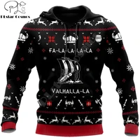 christmas viking tattoo 3d all over printed mens autumn hoodie unisex casual pullover streetwear jacket tracksuits dk264