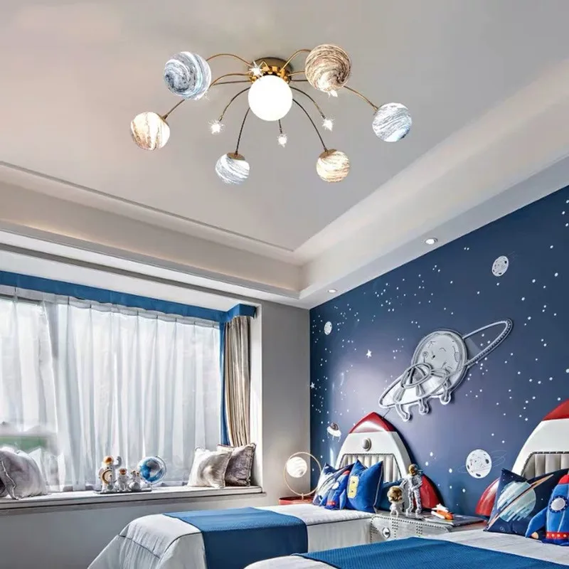 

The wandering earth led ceiling lamp creative modern Simple space planet lamp nordic starry sky children's room ledceiling lamp