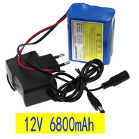 new original 12v 6 8 ah 6800mah 18650 rechargeable batteries 12v with bms lithium battery pack protection board 12 6v charger
