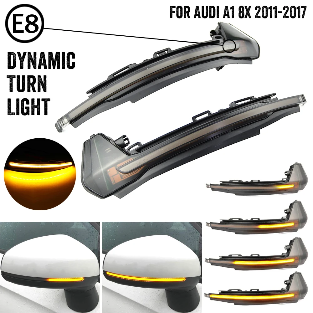 LED Dynamic Turn Signal Blinker Flowing Water Blinker Flashing Light For Audi A1 8X 2011 2012 2013 2014 2015 2016 2017