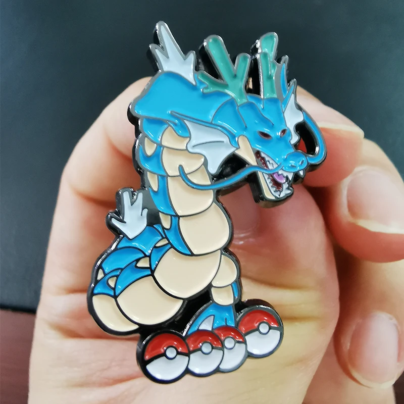 Эмалированная булавка Gen 2 Dragon Kingdra независимо от того мой любимый дракон брошь