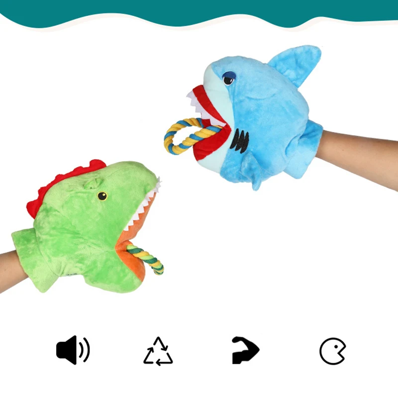 

Dog Toy Squeaky Plush Pet Toys Glove Shark Large Dogs Chew Outdoor Training Interactive Crocodile BB Sounder Puppy Products