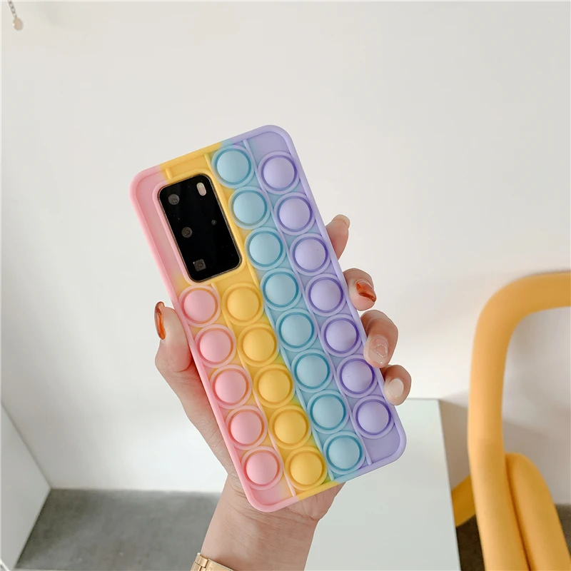 pop bubble fidget toys case for huawei p40 p30 p smart z s pro plus 2020 2021 y7a y8p y9s y6 y9 prime 2019 mate 30 40 soft cover free global shipping