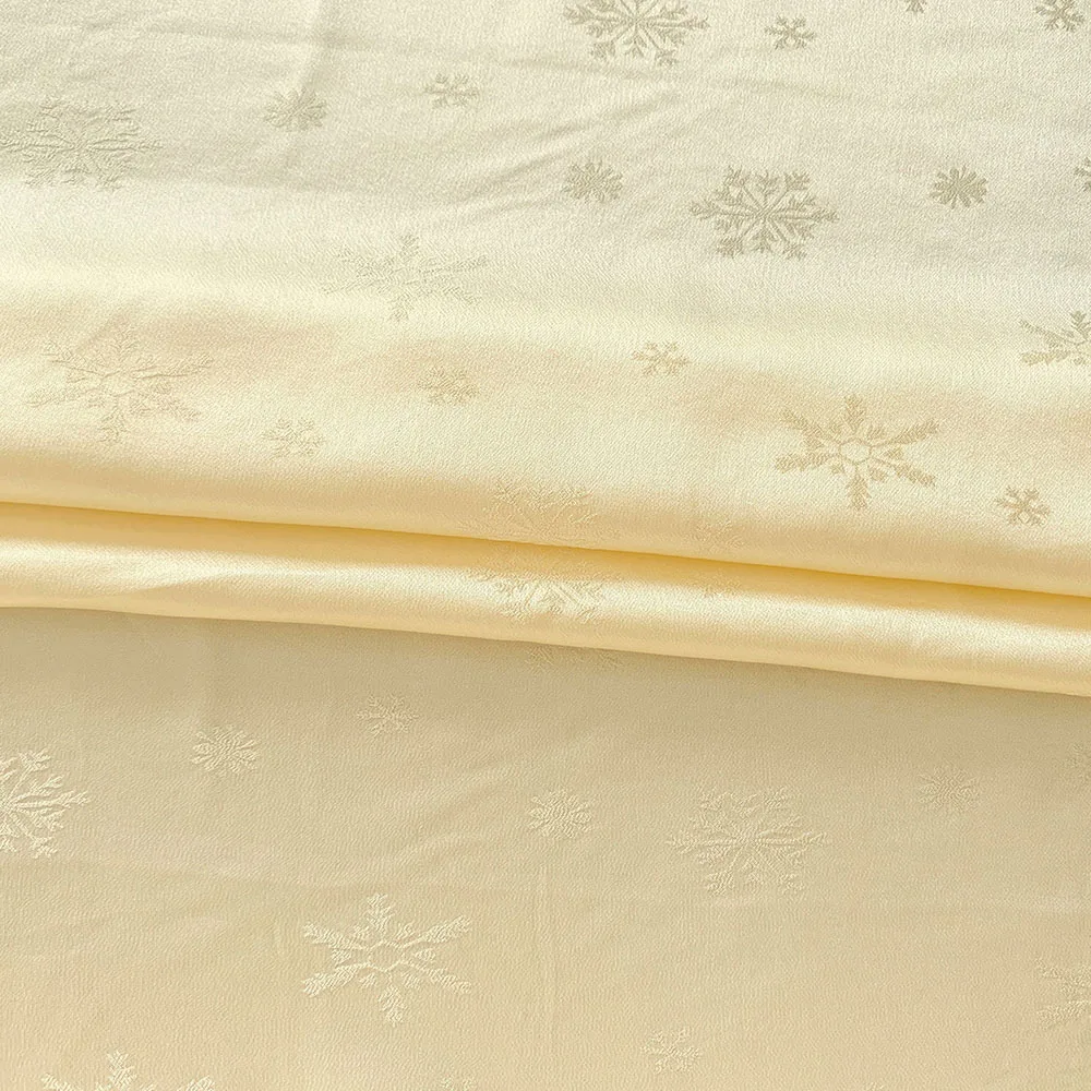 Шелковая жаккардовая плотная креповая ткань снежный узор шелковая атласная