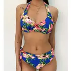 Летние сексуальные большие купальники с цветочным принтом, Пляжное бикини, пуш-ап, Женский размера плюс, купальник, купальная одежда, женский купальный костюм