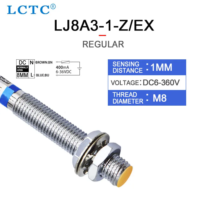 LJ8A3-1(2)-Z/(BX,BY,AX,AY,EX,DX) Мини-датчик приближения NPN/PNP, два/три провода, нормально открытый, нормально закрытый