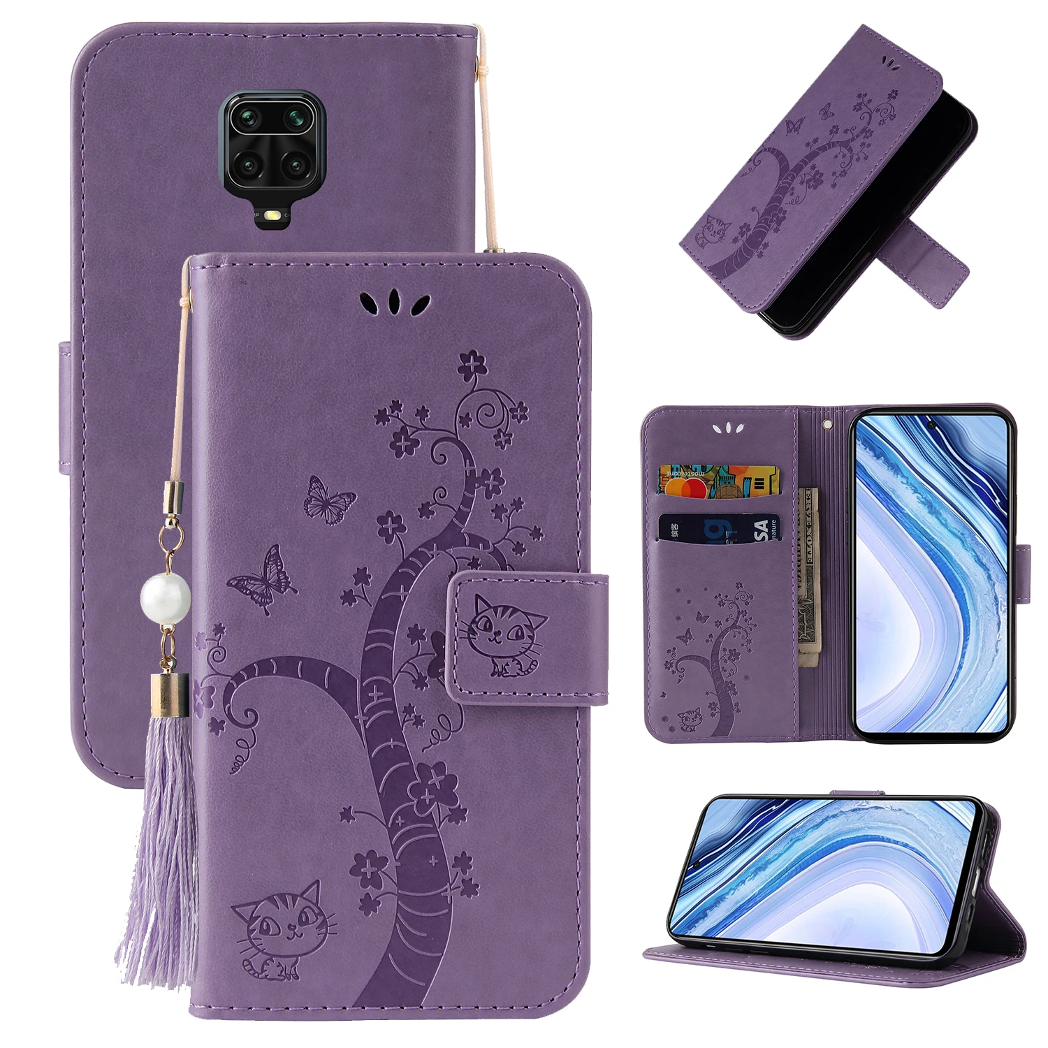 Leather Wallet Case For Xiaomi Redmi Note 9/9S/9 Pro/8/8T/8 Pro/7 Pro 10X 9 9A 9C 8 8A 7A Mi A3 CC9 Pro 9T 10 Lite Poco X3 NFC