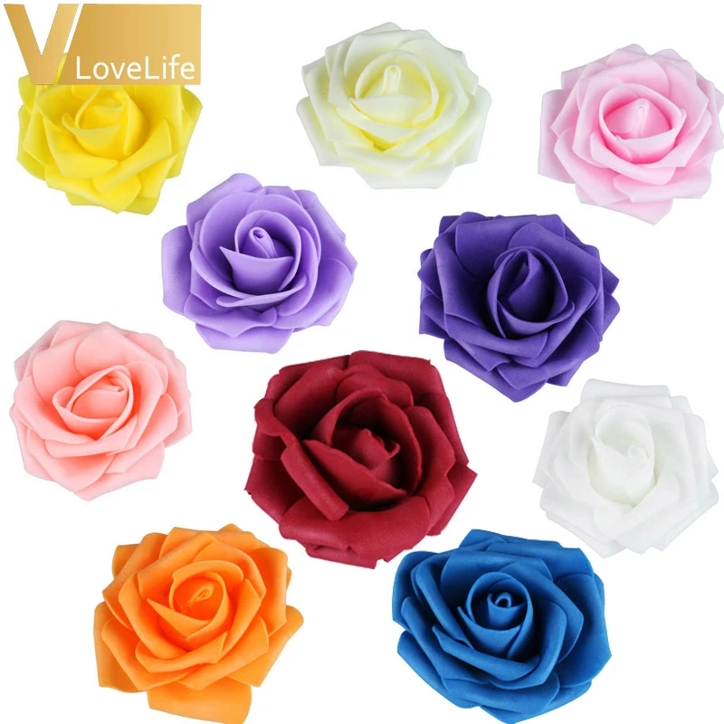 7 см пенополиэтилен розы головки пены шелковые цветы искусственные букеты