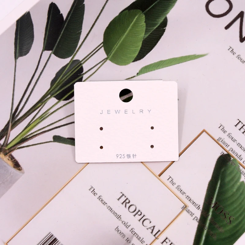 Новая пластиковая Сережка орнамент картонная упаковка 100 шт 5x3 см ПВХ стикер для