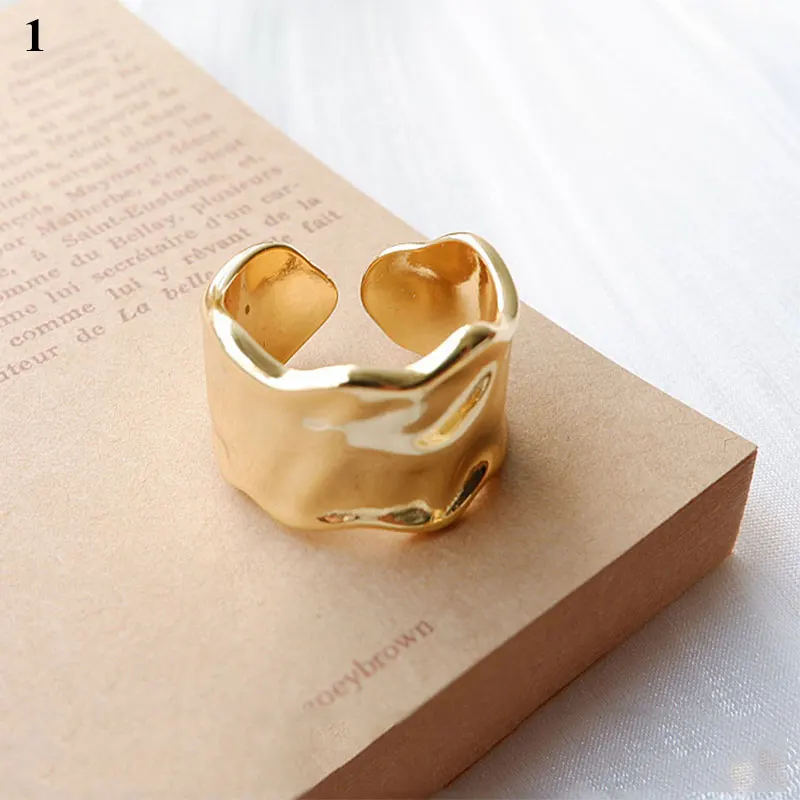 

2021 Women New Trendy Multi-layer Thread Twist Ring Folding Metal Vintage Open Ring INS Adjustable Rings For Women Jewelry