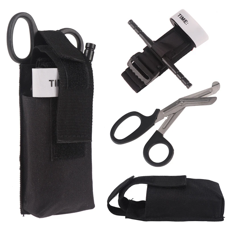 Tactical First Aid Kit Tourniquet Bandage Scissors Emergency Bag Travel Carry Pouch Outdoors Save Oneself Survival Kits