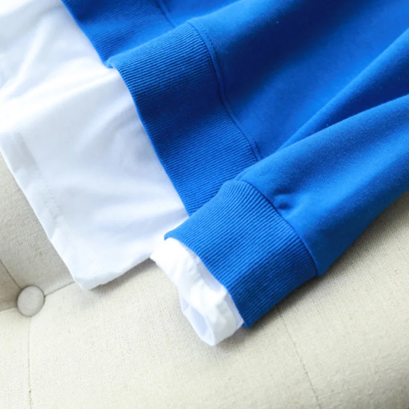 

Autumn women's sweatshirt casual solid color loose fake two-piece sweatshirt