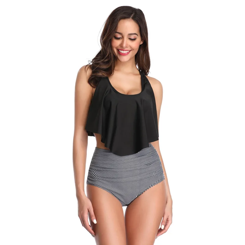 

New ruffled swimsuit high waist bikini bikini swimsuit women conservative swimming suit for women