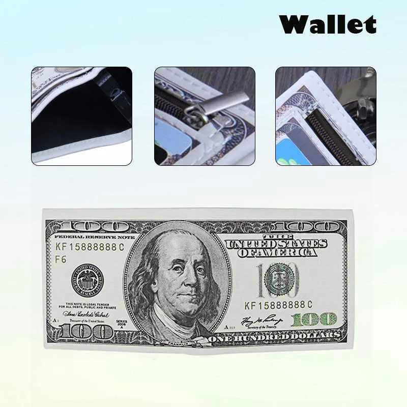 Новое поступление Для мужчин кошелек Сумки американская долларовая банкнота