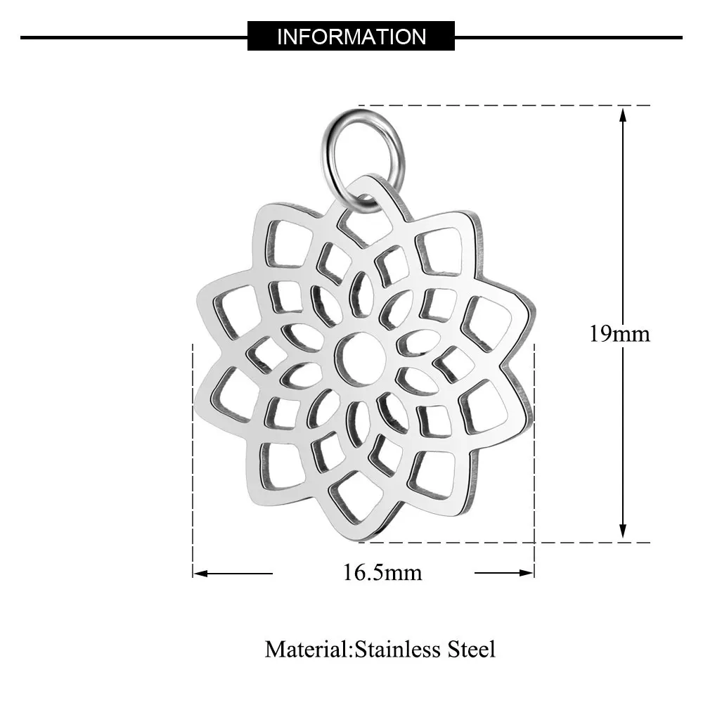 5 шт. Lotus Sun Life of Tree Charm оптовая продажа полированная нержавеющая сталь 100% AAAAA