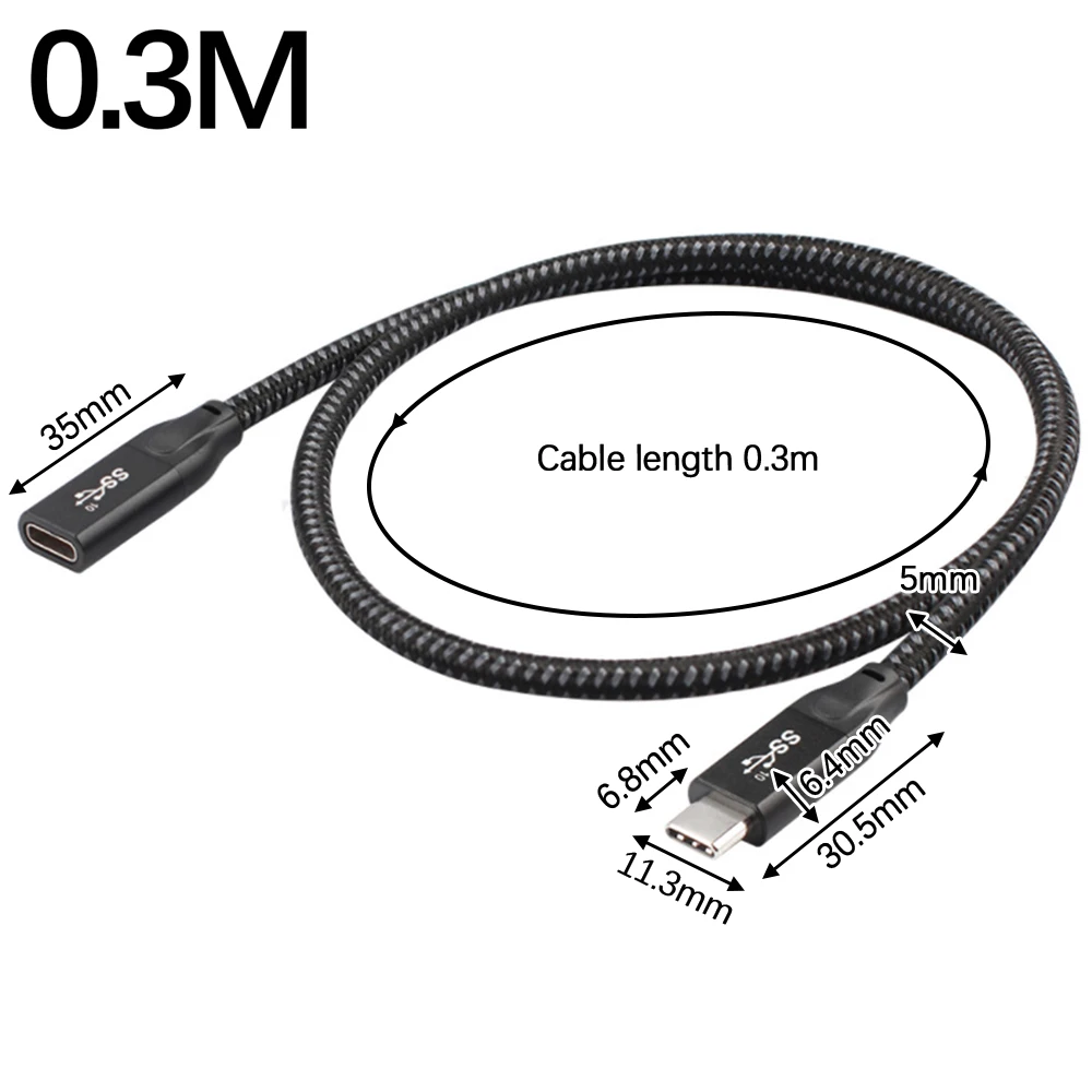 

Type-C USB Extension Cable 4K Male To Female Fast Charging Audio And Video Data Cable For Macbook /Switch/Huawei/Samsung