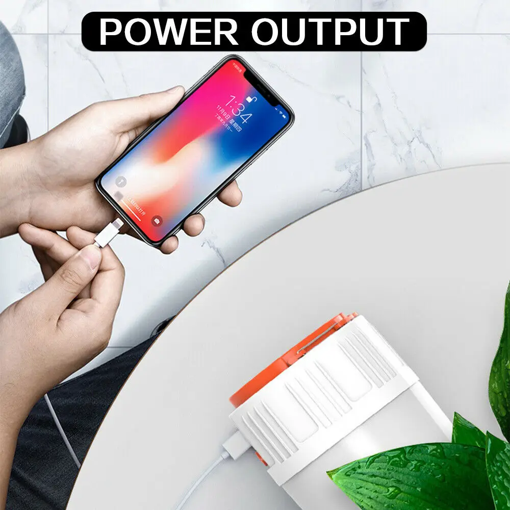 360°Lighting Solar/USB LED Lamp Bulbs 5 Modes Rechargeable Camping Light Waterproof Lantern Night Outdoor Mobile Emergency |