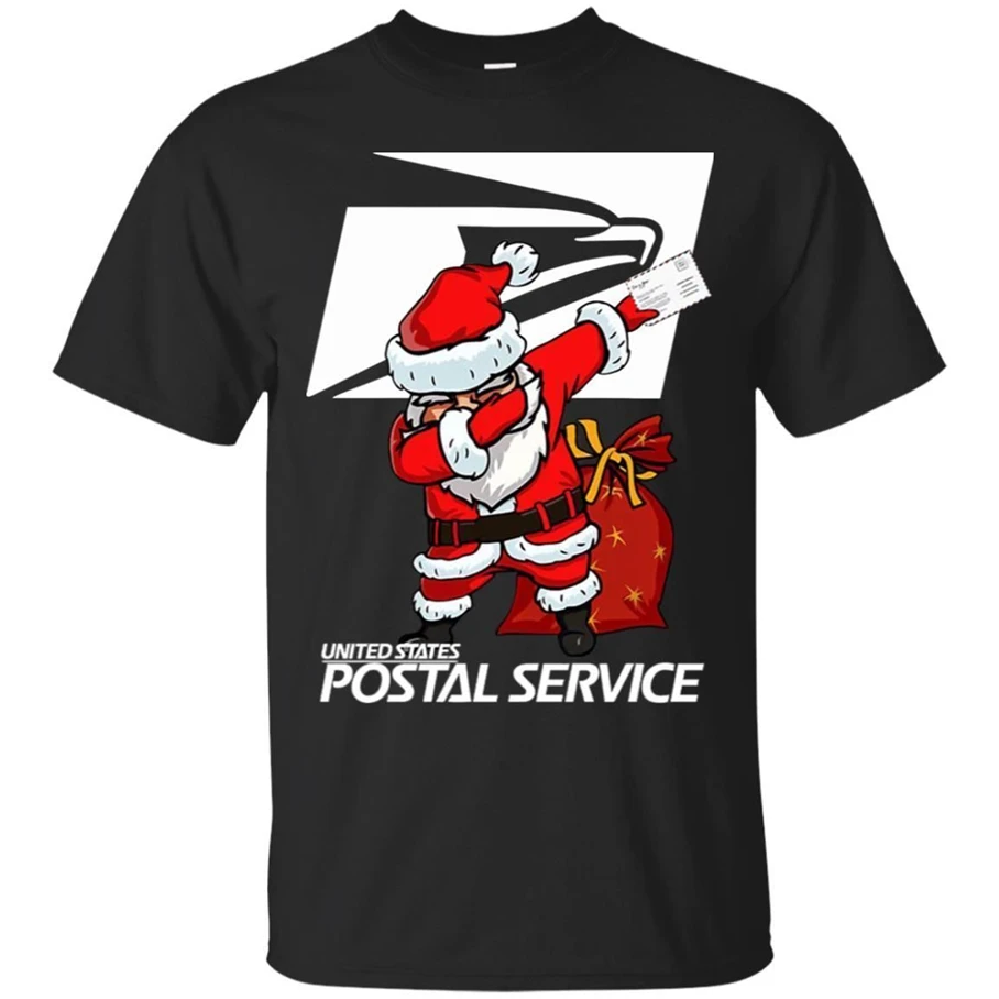 Почтовая служба США Санта Клаус натирает Рождественская рубашка забавная