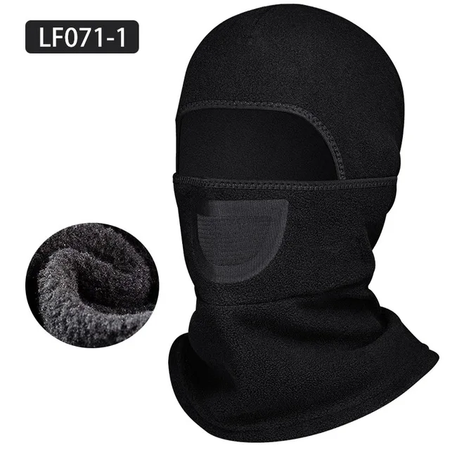 LF071-1 Теплая Флисовая Беговая полумаска для лица, защитная маска для лица с капюшоном для езды на велосипеде, лыжах, спорта на открытом воздухе, зимний шарф для защиты шеи, теплая маска - Цвет: LF071-1