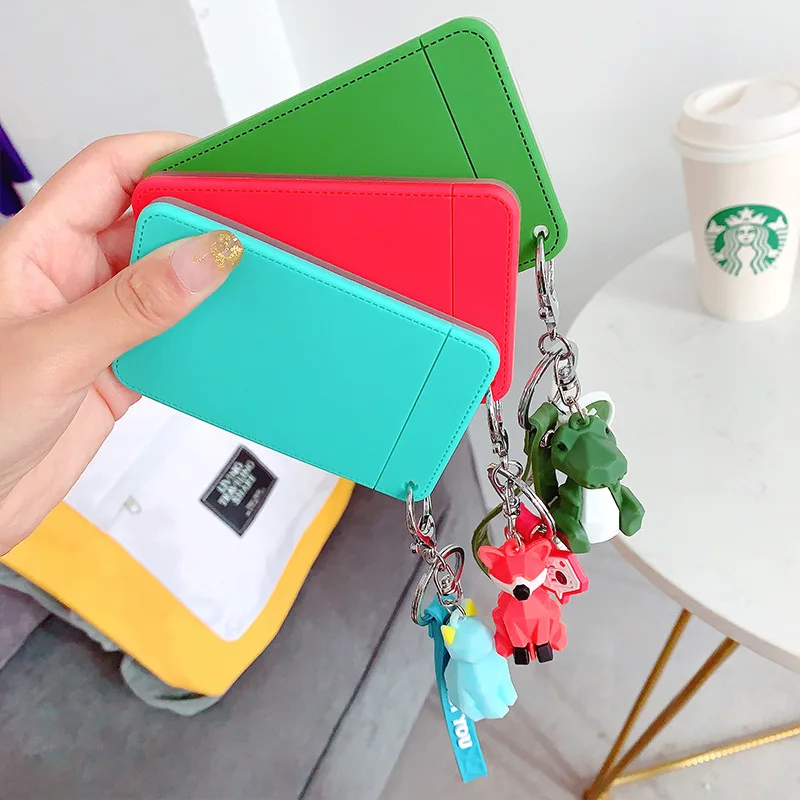 

Cartoon Silicone Keyring Geometric Section Small Animal Doll Student Meal Card Keychain Bus Card Set Key Chain Pendant