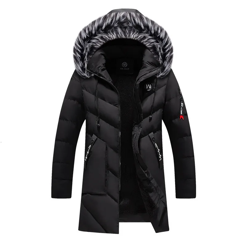 Winter Cotton-padded Jacket Cotton-padded Clothes Male Even Hat Long Fund Keep Warm Cotton Increase Down Thickening Cotton Loose