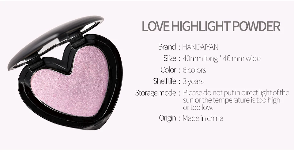 HANDAIYAN 6 цветов highlighter пудра для лица Тени для век двойного назначения фиксированный макияж Iluminador Косметика для макияжа бронзатор