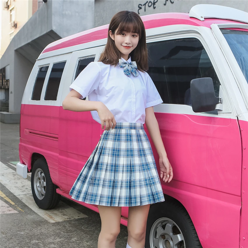 Женская плиссированная мини-юбка JK униформа в стиле Харадзюку клетчатые юбки