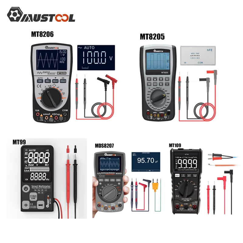 Цифровой Интеллектуальный Ручной осциллограф MUSTOOL MT8206 MDS8207 MT8205 MT99 MT109 2 в 1