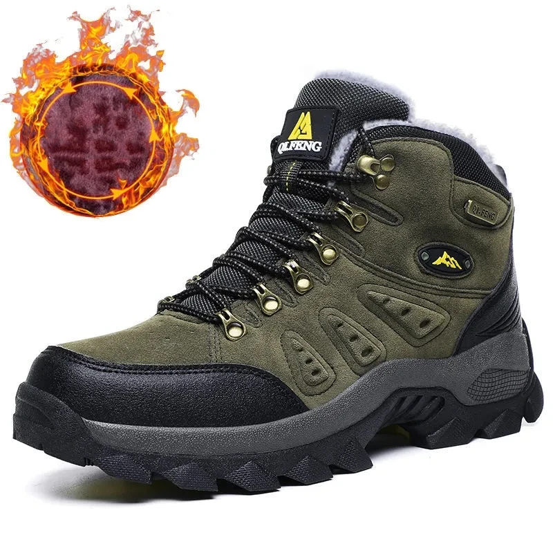 

Зимняя обувь с высоким берцем из хлопка, мужская спортивная обувь с бархатной подкладкой, Повседневная Теплая обувь на толстой подошве, ули...