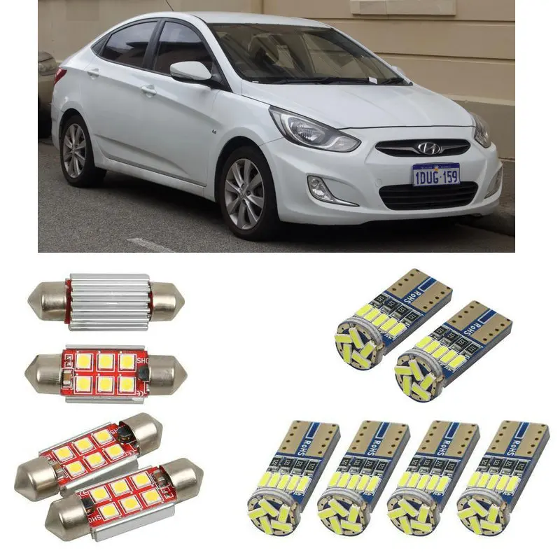 

Interior led Car lights For Hyundai accent 4 rb hatchback saloon rb bulbs for cars License Plate Light 10pc