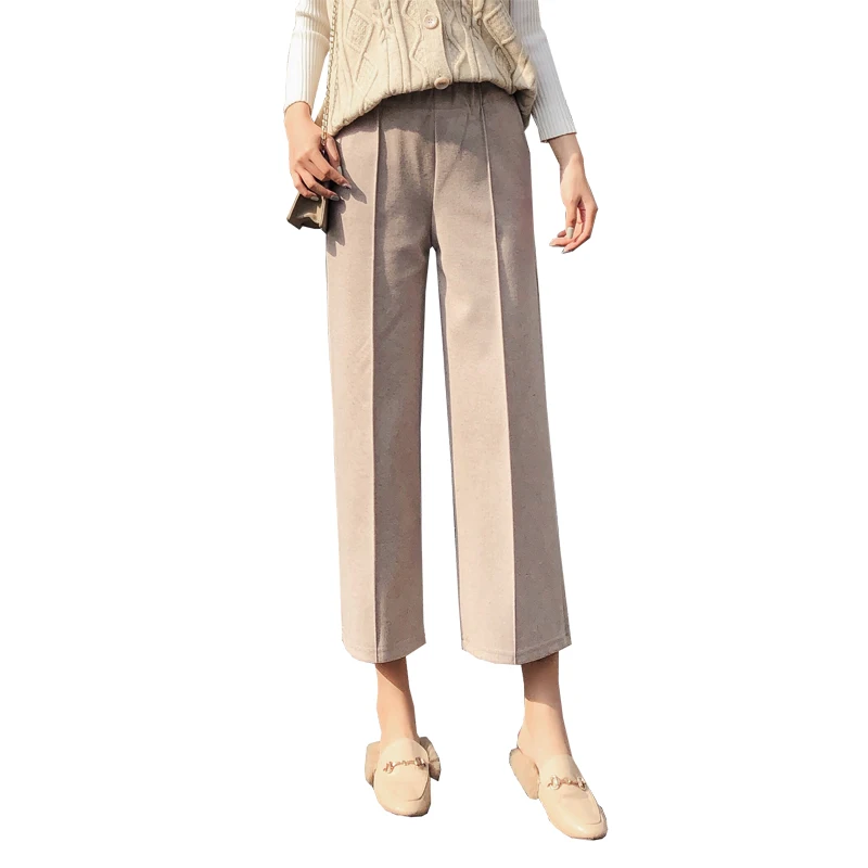 

Korean Style Fashion Wide Leg Pants Women Casual Loose Straight Pants Female Thicken Trousers Ladies