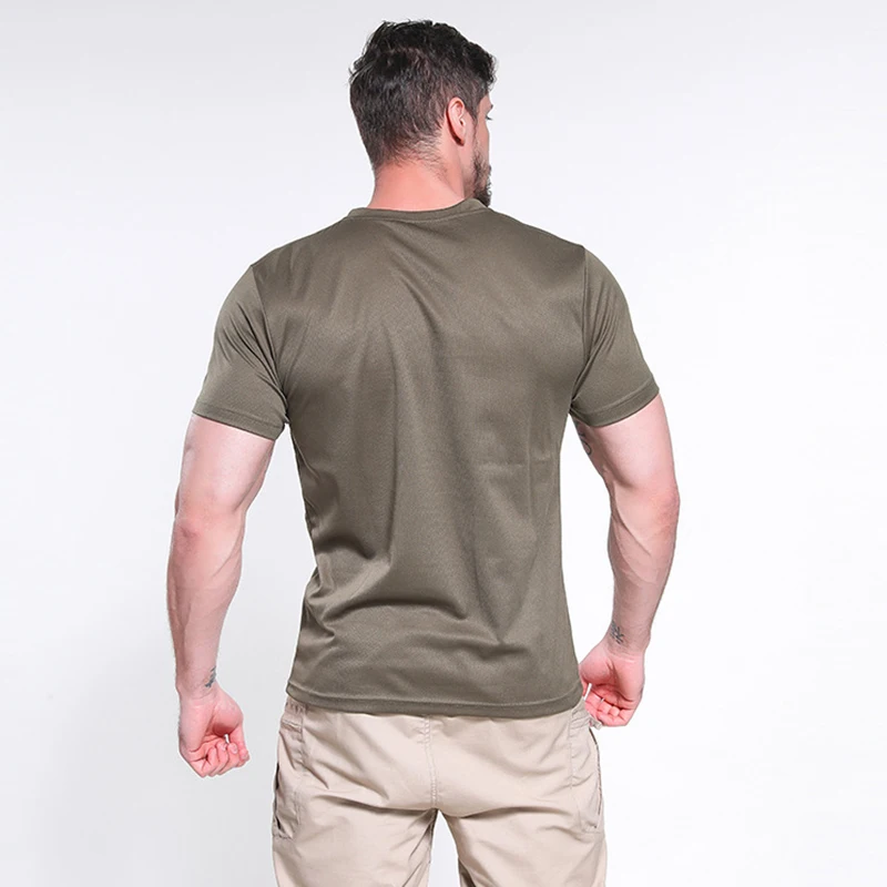 Летняя дышащая Футболка мужская тактическая армейская футболка спортивная с