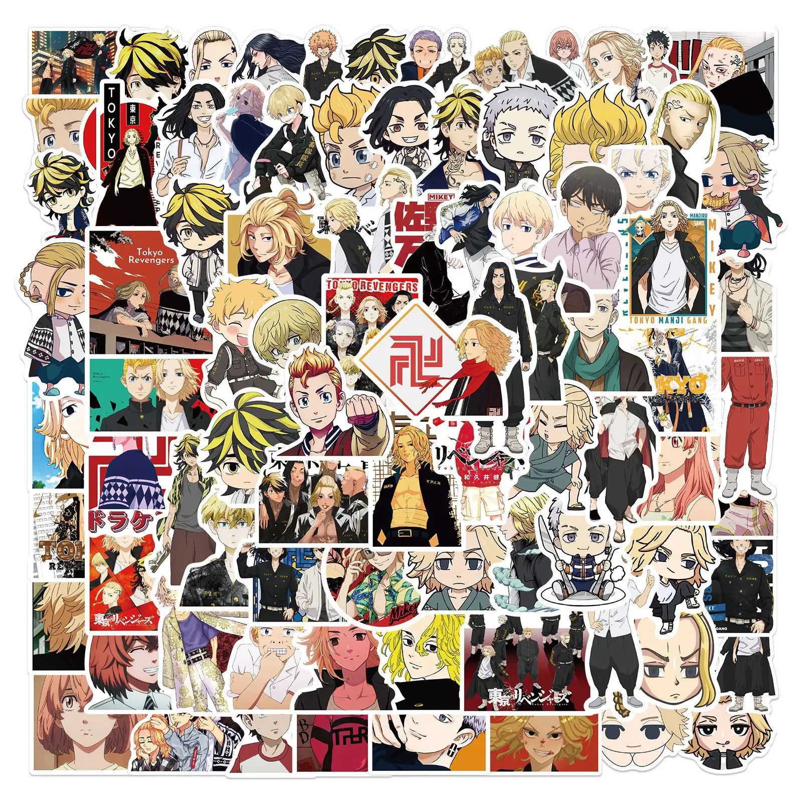 

100PCS Anime Tokyo Revengers Stickers Aesthetics Laptop Guitar Luggage Phone Waterproof Graffiti Sticker Decal Kid Toy