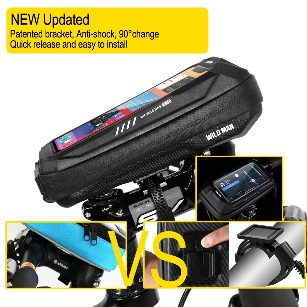 wild man bicycle bag phone holder bag case cycling bike mount 6 9 inch mobile phone stand bag handlebar mtb bicycle accessories free global shipping