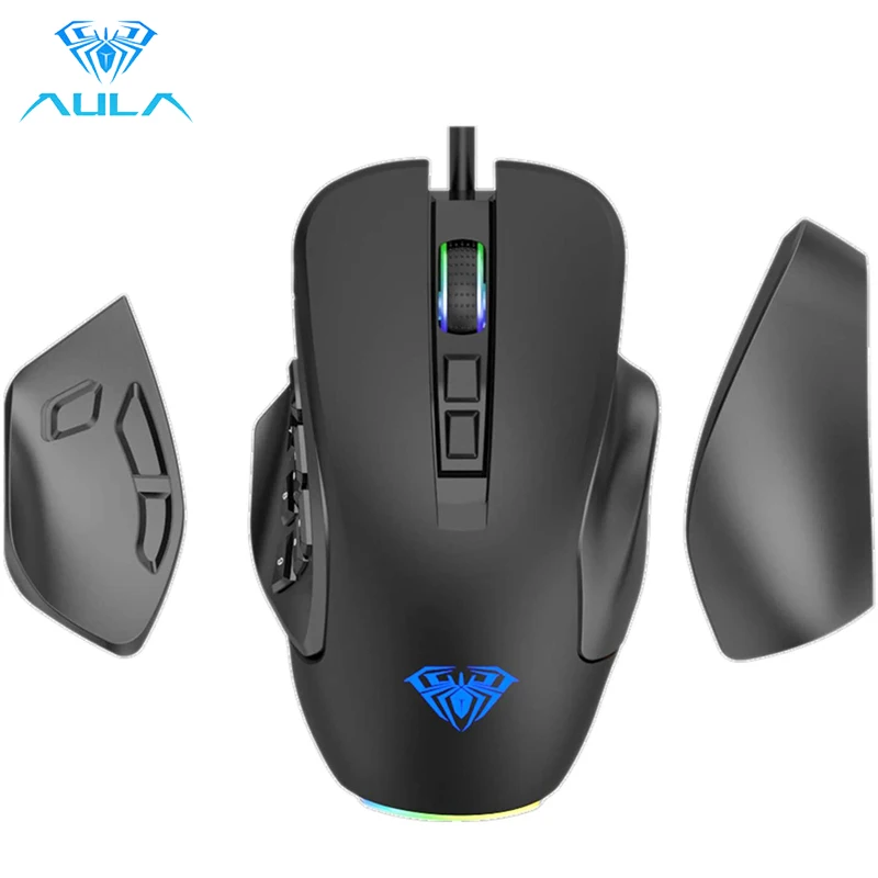 AULA H510 Gaming Mouse Wired RGB 10000 DPI USB Computer Gamer LED Silent Ergonomics Game Mice for PC Laptop Desktop - купить по