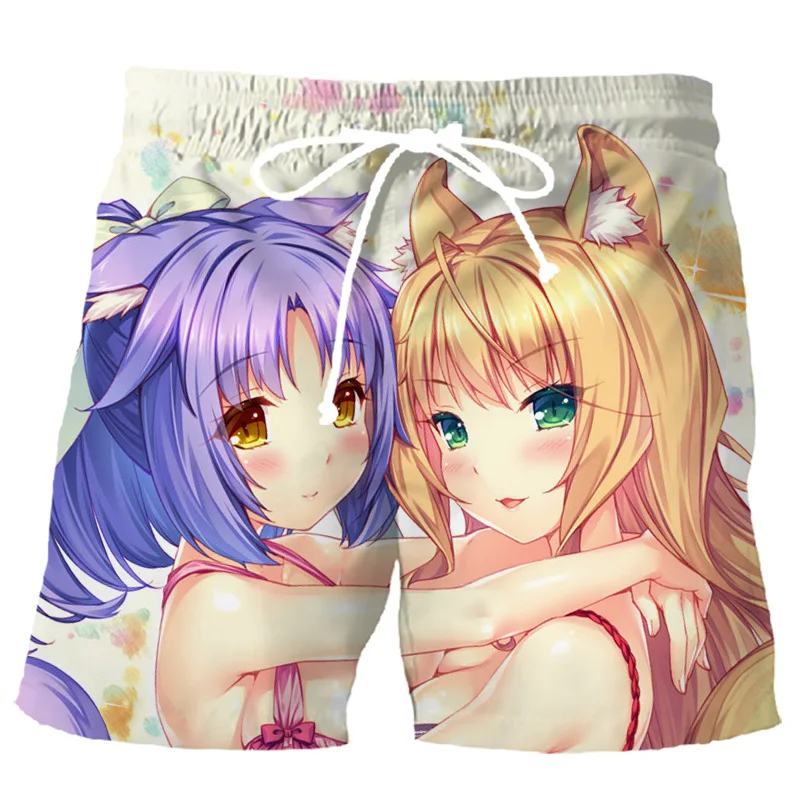 Nekopara аниме девушка Harajuku шорты для мужчин/женщин 3D печать Chocola ваниль милая девушка уличная повседневные пляжные шорты S455