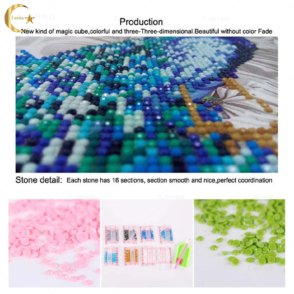 

Diamond Painting Moon DIY Mosaic Needlework 5D Full Square Drill Diamond Embroidery Colorful Clouds Landscape Home Decoration